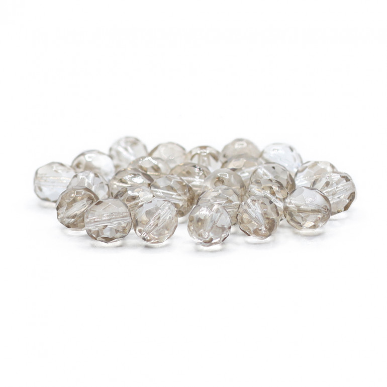 Faceted Half Crystal Beige 8mm, refined shine | Tessiland