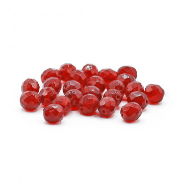 Faceted Half Crystal Ruby  8mm, refined shine | Tessiland