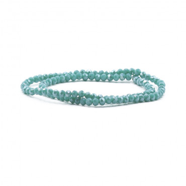 Cristaux 4 mm facettés Turquoise Intense Irisé | Tessiland