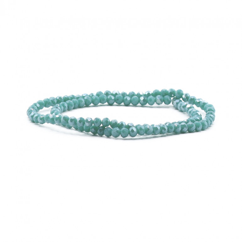 Faceted Crystals 4 mm Deep Iridescent Turquoise | Tessiland