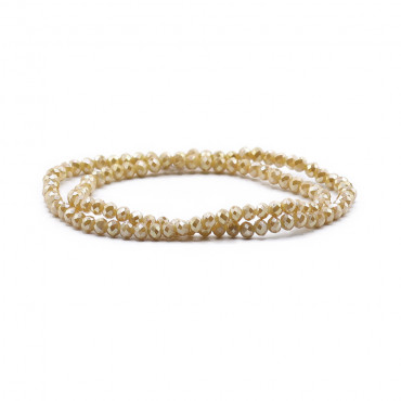 Cristaux 4 mm facettés Sable Intense Irisé | Tessiland