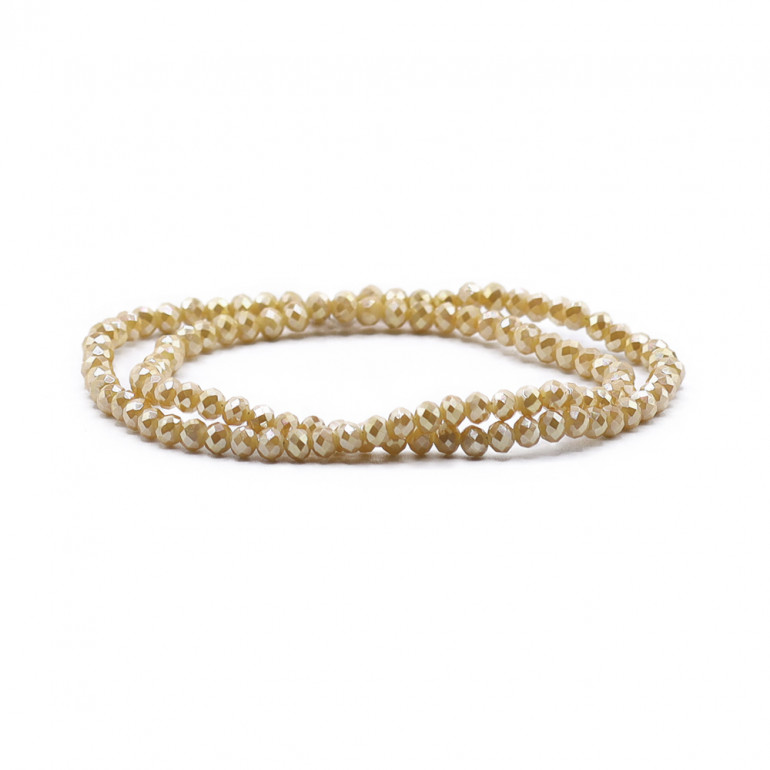 Faceted Crystals 4 mm Deep Iridescent Sand | Tessiland