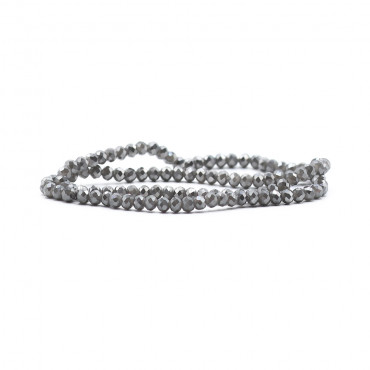 Cristaux 4 mm facettés A280 Basalte Intense Irisé| Tessiland