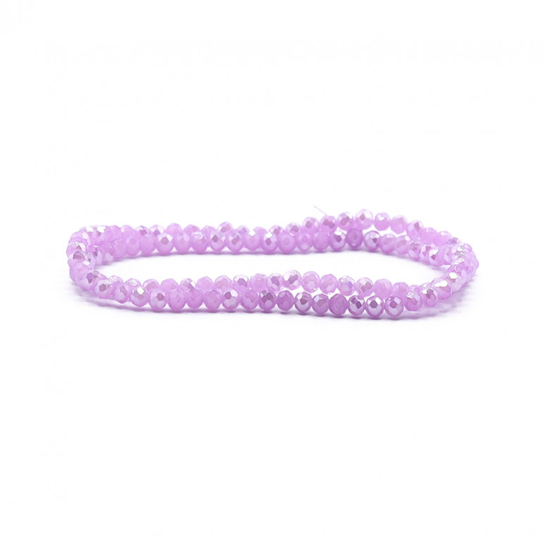 Cristaux 4 mm facettés Mauve Rose Intense Irisé | Tessiland