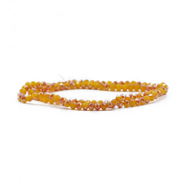 Faceted Crystals 4 mm Y98 Deep Iridescent Mustard Blend | Tessiland