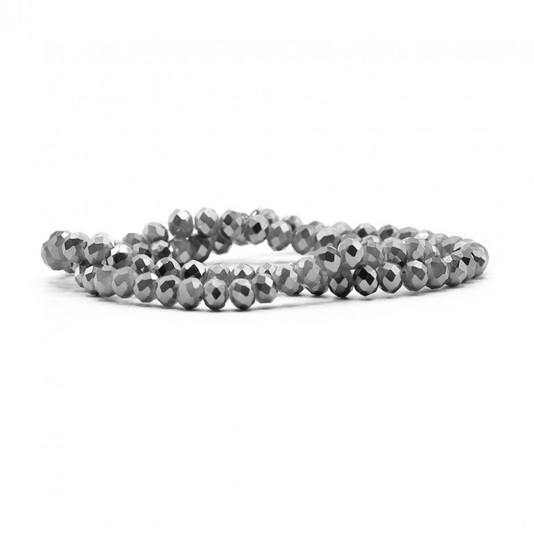 Cristales 6 mm A280 Basalto Intenso Iridiscente, vidrio facetado | Tessiland