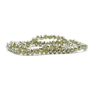 6mm Faceted Glass Crystals for Jewelry A259 asparago