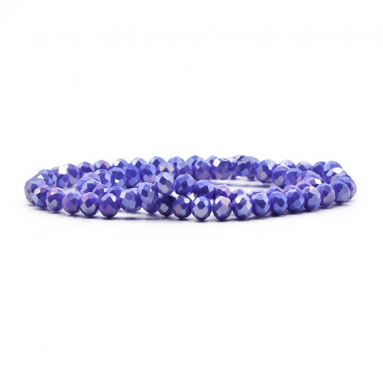 Crystals 6 mm A153 Deep Iridescent Violet, faceted glass | Tessiland