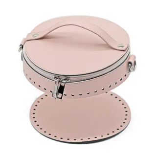 Mini Bucket Bag Set Eco-Leather Handmade Pink