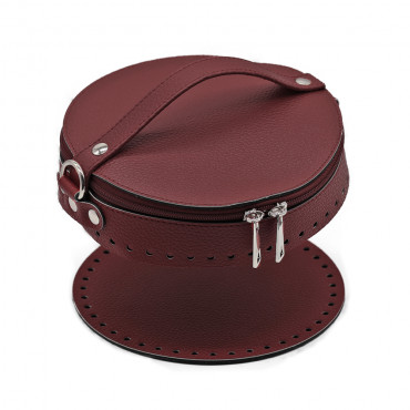 Set borsa Mini Secchiello bucket bag ecopelle handmade Color Match Bordeaux