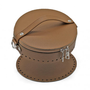 Set borsa Mini Secchiello Color Match ecopelle bucket bag handmade Cuoio