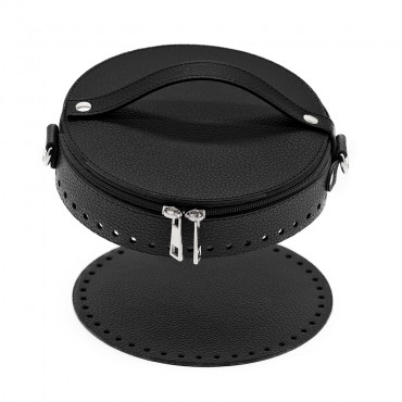 Set borsa Mini Secchiello bucket bag ecopelle handmade Color Match Nero