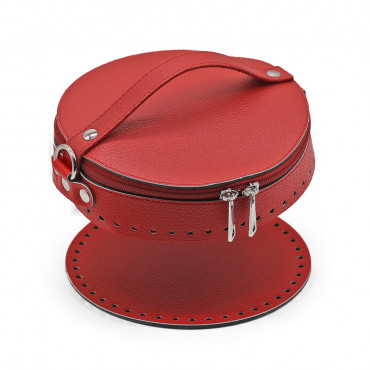 Set borsa Mini Secchiello Color Match ecopelle bucket bag handmade Rosso