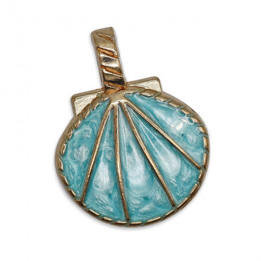 Blue Gold Venus' Chest Pendant in Enameled metal | Tessiland