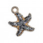 Black Gold Lux Starfish Pendant in enameled metal | Tessiland