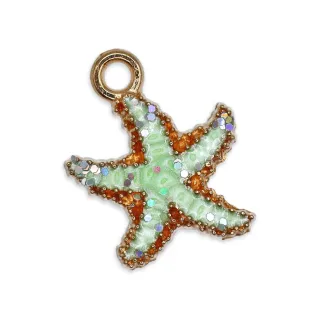 Pendentif Étoile de Mer Glitter pour Bijoux DIY Vert