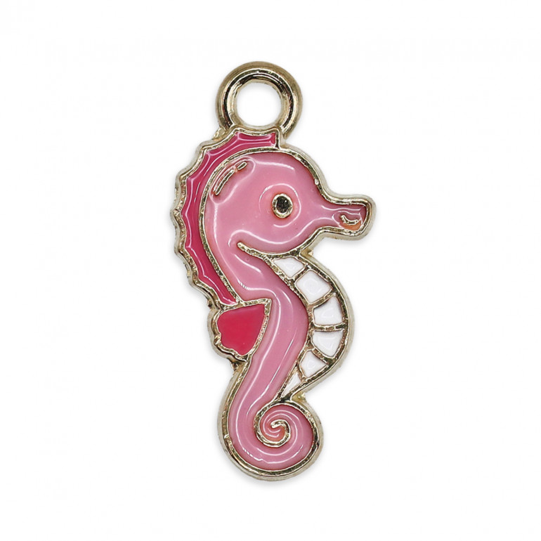 Hippocampe Rose, Pendentif en Métal | Tessiland