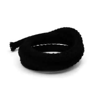 Cordón de algodón trenzado de 12 mm para asas de bolsas de 3 m Negro