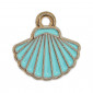 Little Blue Shell, enameled metal Pendant | Tessiland