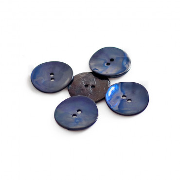 Bottoni Akoya in madreperla 5pz Blu