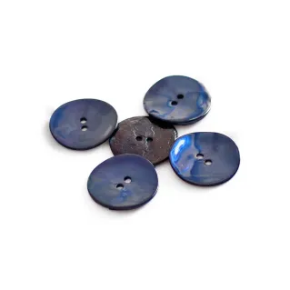 Boutons Akoya en nacre 5pz Bleu
