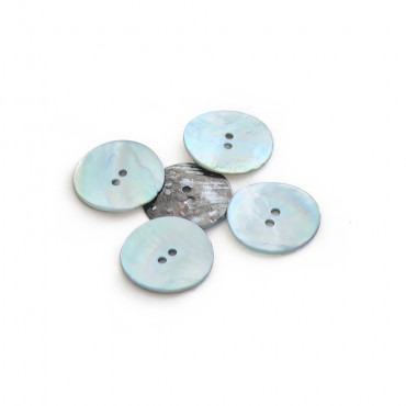 Bottone Akoya in vera madreperla naturale a 2 fori Cielo