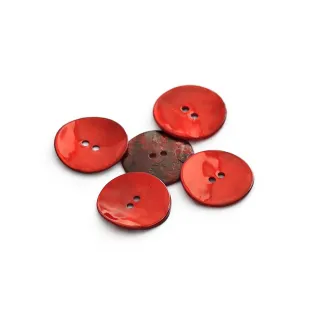 Akoya Mother of Pearl Buttons 5pcs Red