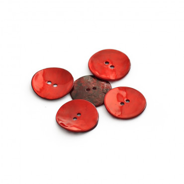 Bottoni Akoya in madreperla 5pz Rosso