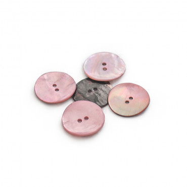 Bottone Akoya in vera madreperla naturale a 2 fori Rosa