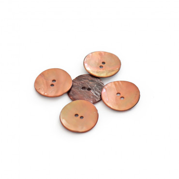 Bottone Akoya in vera madreperla naturale a 2 fori Rame