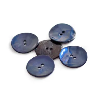 Boutons Akoya en nacre 5pz Bleu