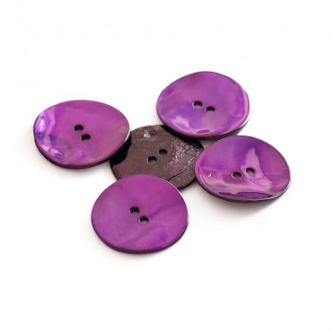 Bottoni Akoya in madreperla 5pz Viola