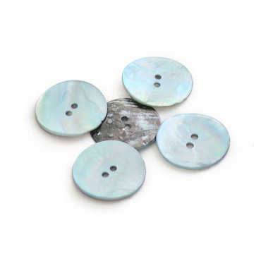 Bottone Akoya in vera madreperla naturale a 2 fori Cielo