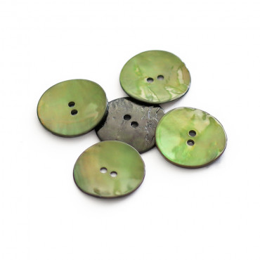 Bottone Akoya in vera madreperla naturale a 2 fori Verdone