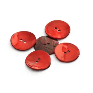 Botones Akoya de madreperla 5pz Rojo