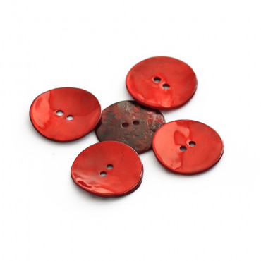 Bottoni Akoya in madreperla 5pz Rosso