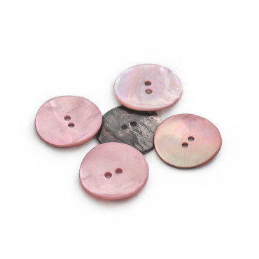 Bottone Akoya in vera madreperla naturale a 2 fori Rosa