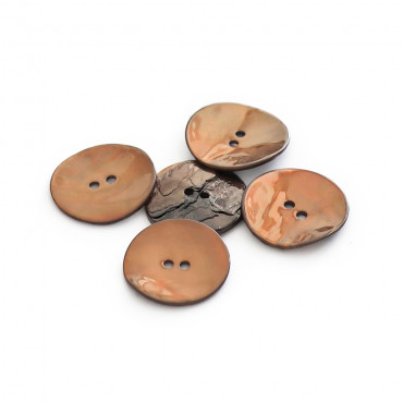 Bottone Akoya in vera madreperla naturale a 2 fori Moro