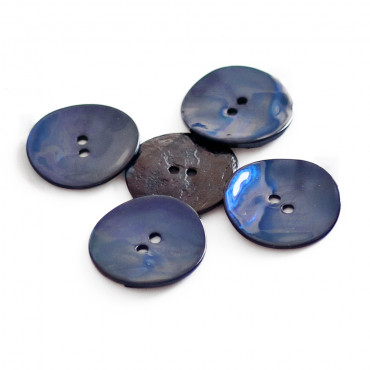 Bottoni Akoya in madreperla 5pz Blu