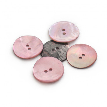 Bottone Akoya in vera madreperla naturale a 2 fori Rosa