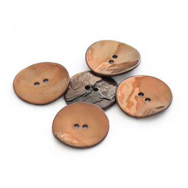 Bottone Akoya in vera madreperla naturale a 2 fori Moro