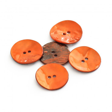 Bottoni Akoya in madreperla 5pz Arancio