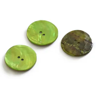 Boutons Akoya en nacre 3 pièces Lime