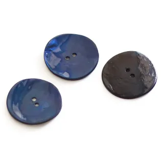 Boutons Akoya en nacre 3 pièces Bleu