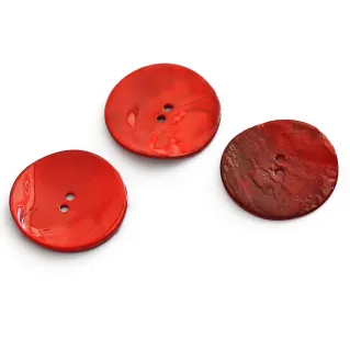 Botones Akoya de perlas 3pz Rojo