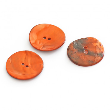 Button Akoya Orange 30mm 3pc Arancio