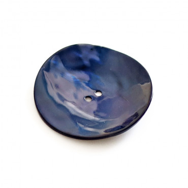 Bottoni in madreperla naturale Akoya dal design irregolare 1pz Blu
