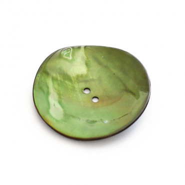 Bottoni in madreperla naturale Akoya dal design irregolare 1pz Verdone