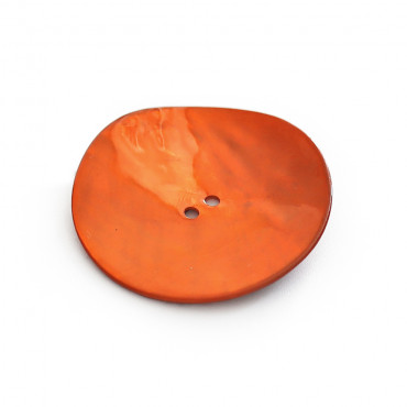 Bottoni in madreperla naturale Akoya dal design irregolare 1pz Arancio