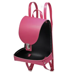 Travel Eco-Leather Crochet Backpack Set with Straps Magenta